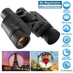 Portable HD Binoculars With FMC Lens Low Light Night Vision For Bird Watching Hunting Sporting Events (Option: Black)