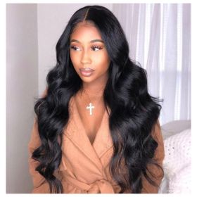13x5 Lace Front Body Wave Middle Part Human Hair Wig Natural Color  Density (Option: 16inch)