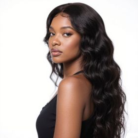 4x6 Lace Closure Wig Human Hair Natural Color Body Wave (Option: 14inch)
