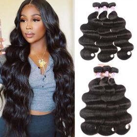 Human Hair Bundle Extensions Body Wave Natural Color (Option: 26inch)